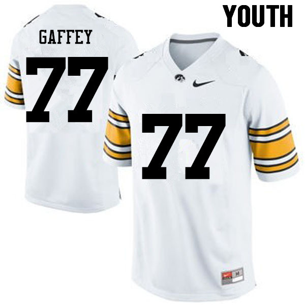 Youth Iowa Hawkeyes #77 Daniel Gaffey College Football Jerseys-White